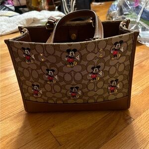 Coach Brown Mickey Mouse Tote Bag